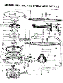 Motor Heater And Spray Arm Details parts for Kenmore Dishwasher 587.779205 (587779205, 587 779205) from AppliancePartsPros.com