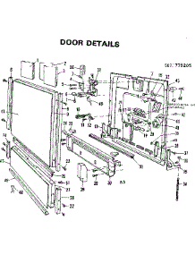Door Details parts for Kenmore Dishwasher 587.779205 (587779205, 587 779205) from AppliancePartsPros.com