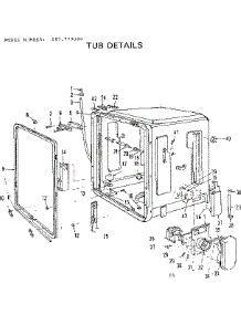 Tub Details parts for Kenmore Dishwasher 587.779300 (587779300, 587 779300) from AppliancePartsPros.com