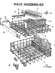 Rack Assemblies parts for Kenmore Dishwasher 587.779400 (587779400, 587 779400) from AppliancePartsPros.com