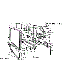Door Details parts for Kenmore Dishwasher 587.779401 (587779401, 587 779401) from AppliancePartsPros.com