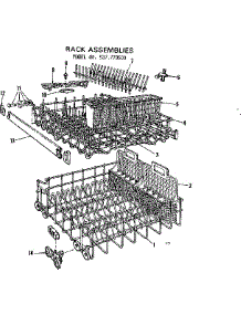 Rack Assemblies parts for Kenmore Dishwasher 587.779500 (587779500, 587 779500) from AppliancePartsPros.com