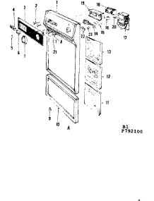 Door Details parts for Kenmore Dishwasher 587.792100 (587792100, 587 792100) from AppliancePartsPros.com