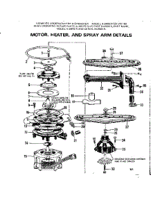 Motor, Heater And Spray Arm Details parts for Kenmore Dishwasher 587.792100 (587792100, 587 792100) from AppliancePartsPros.com