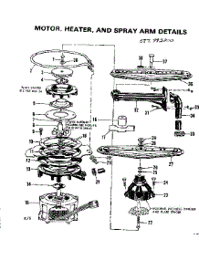 Motor Heater And Spray Arm Details parts for Kenmore Dishwasher 587.792200 (587792200, 587 792200) from AppliancePartsPros.com