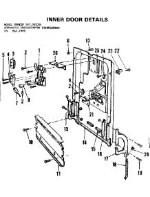 Inner Door Details parts for Kenmore Dishwasher 587.792201 (587792201, 587 792201) from AppliancePartsPros.com