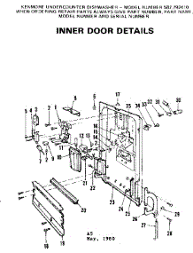 Inner Door Details parts for Kenmore Dishwasher 587.792410 (587792410, 587 792410) from AppliancePartsPros.com