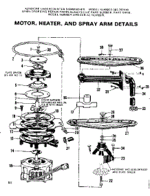 Motor Heater And Spray Arm Details parts for Kenmore Dishwasher 587.792410 (587792410, 587 792410) from AppliancePartsPros.com