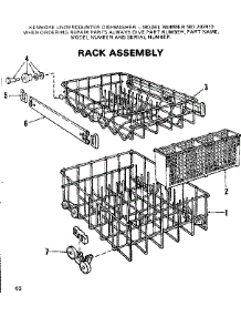 Rack Assembly parts for Kenmore Dishwasher 587.792410 (587792410, 587 792410) from AppliancePartsPros.com