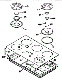 Main Top parts for Kenmore Cooktop 364.3312593 (3643312593, 364 3312593) from AppliancePartsPros.com