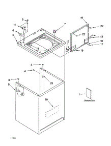 Top And Cabinet Parts parts for Kenmore Washer 110.16852502 (11016852502, 110 16852502) from AppliancePartsPros.com