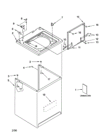 Top And Cabinet Parts parts for Kenmore Washer 110.16852503 (11016852503, 110 16852503) from AppliancePartsPros.com