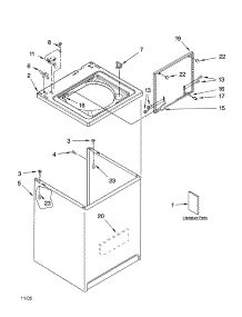 Top And Cabinet Parts parts for Kenmore Washer 110.16862502 (11016862502, 110 16862502) from AppliancePartsPros.com
