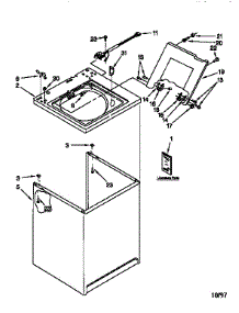 Top And Cabinet parts for Kenmore Washer 110.16872693 (11016872693, 110 16872693) from AppliancePartsPros.com