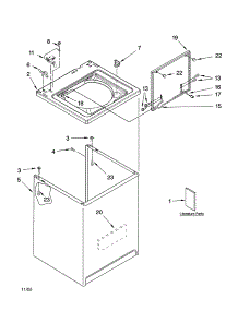 Top And Cabinet Parts parts for Kenmore Washer 110.16882502 (11016882502, 110 16882502) from AppliancePartsPros.com