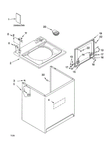 Top And Cabinet Parts parts for Kenmore Washer 110.16922502 (11016922502, 110 16922502) from AppliancePartsPros.com