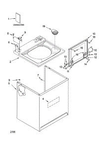 Top And Cabinet Parts parts for Kenmore Washer 110.16922504 (11016922504, 110 16922504) from AppliancePartsPros.com