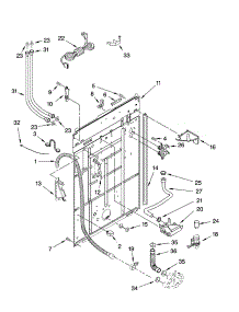 Rear Panel Parts parts for Kenmore Washer 110.16942501 (11016942501, 110 16942501) from AppliancePartsPros.com