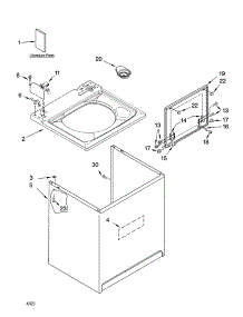 Top And Cabinet Parts parts for Kenmore Washer 110.16962500 (11016962500, 110 16962500) from AppliancePartsPros.com
