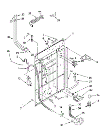 Rear Panel Parts parts for Kenmore Washer 110.16964501 (11016964501, 110 16964501) from AppliancePartsPros.com