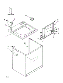 Top And Cabinet Parts parts for Kenmore Washer 110.16964502 (11016964502, 110 16964502) from AppliancePartsPros.com