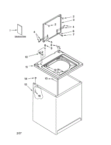 Top And Cabinet Parts parts for Kenmore Washer 110.17132700 (11017132700, 110 17132700) from AppliancePartsPros.com