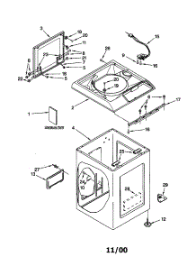 Top And Cabinet parts for Kenmore Washer 110.49182992 (11049182992, 110 49182992) from AppliancePartsPros.com
