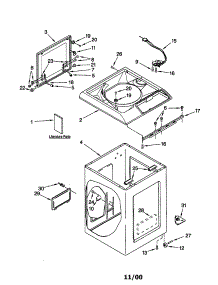Top And Cabinet parts for Kenmore Washer 110.49722992 (11049722992, 110 49722992) from AppliancePartsPros.com