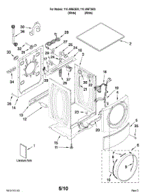 Top And Cabinet Parts parts for Kenmore Washer 110.49962600 (11049962600, 110 49962600) from AppliancePartsPros.com
