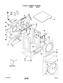 Top And Cabinet Parts parts for Kenmore Washer 110.49962601 (11049962601, 110 49962601) from AppliancePartsPros.com