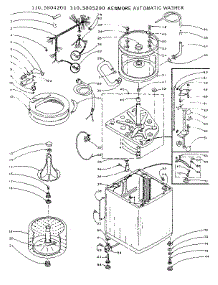 Machine Sub-Assembly parts for Kenmore Washer 110.5804200 (1105804200, 110 5804200) from AppliancePartsPros.com