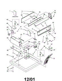 Top And Console parts for Kenmore Dryer 110.60172001 (11060172001, 110 60172001) from AppliancePartsPros.com