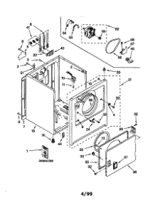 Cabinet parts for Kenmore Dryer 110.60202990 (11060202990, 110 60202990) from AppliancePartsPros.com