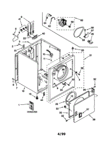 Cabinet parts for Kenmore Dryer 110.60212990 (11060212990, 110 60212990) from AppliancePartsPros.com