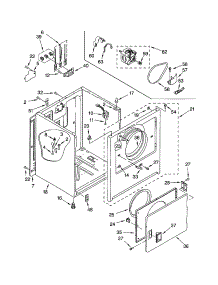 Cabinet parts for Kenmore Dryer 110.60232001 (11060232001, 110 60232001) from AppliancePartsPros.com
