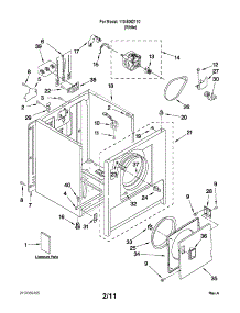 Cabinet Parts parts for Kenmore Dryer 110.6062110 (1106062110, 110 6062110) from AppliancePartsPros.com