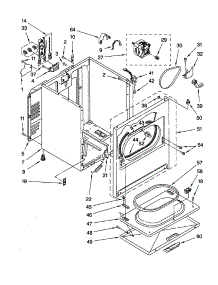 Cabinet parts for Kenmore Dryer 110.60724990 (11060724990, 110 60724990) from AppliancePartsPros.com