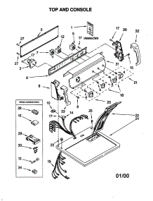 Top And Console parts for Kenmore Dryer 110.60854990 (11060854990, 110 60854990) from AppliancePartsPros.com
