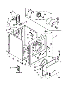 Cabinet parts for Kenmore Dryer 110.60887990 (11060887990, 110 60887990) from AppliancePartsPros.com
