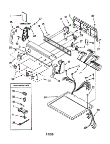 Top And Console parts for Kenmore Dryer 110.60942990 (11060942990, 110 60942990) from AppliancePartsPros.com