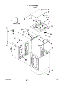 Top And Cabinet Parts parts for Kenmore Washer 110.21392011 (11021392011, 110 21392011) from AppliancePartsPros.com