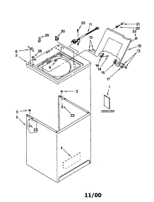 Top And Cabinet parts for Kenmore Washer 110.21884000 (11021884000, 110 21884000) from AppliancePartsPros.com