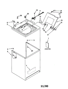 Top And Cabinet Parts parts for Kenmore Washer 110.21894000 (11021894000, 110 21894000) from AppliancePartsPros.com