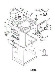 Top And Cabinet parts for Kenmore Washer 110.22036100 (11022036100, 110 22036100) from AppliancePartsPros.com