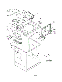Top And Cabinet parts for Kenmore Washer 110.22036102 (11022036102, 110 22036102) from AppliancePartsPros.com