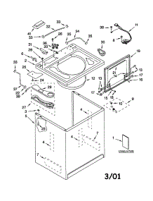 Top And Cabinet parts for Kenmore Washer 110.22042100 (11022042100, 110 22042100) from AppliancePartsPros.com