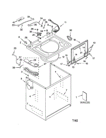 Top And Cabinet parts for Kenmore Washer 110.22056101 (11022056101, 110 22056101) from AppliancePartsPros.com