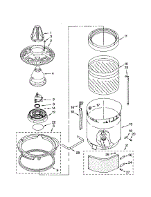 Washplate, Basket And Tub parts for Kenmore Washer 110.22062102 (11022062102, 110 22062102) from AppliancePartsPros.com