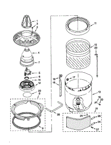 Washplate, Basket And Tub parts for Kenmore Washer 110.22064100 (11022064100, 110 22064100) from AppliancePartsPros.com