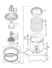 Washplate, Basket And Tub Parts parts for Kenmore Washer 110.24086200 (11024086200, 110 24086200) from AppliancePartsPros.com